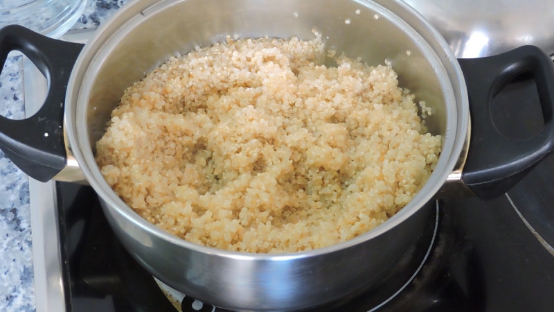 Textura de quinoa cocida
