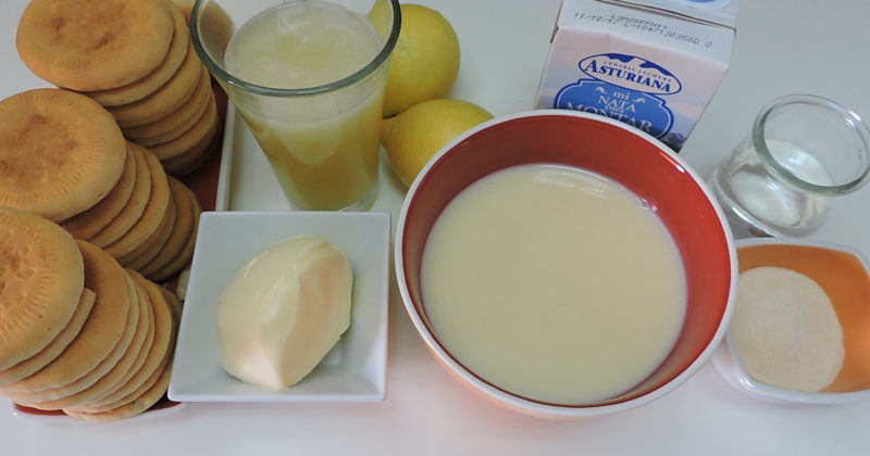 Ingredientes para la tarta de limón