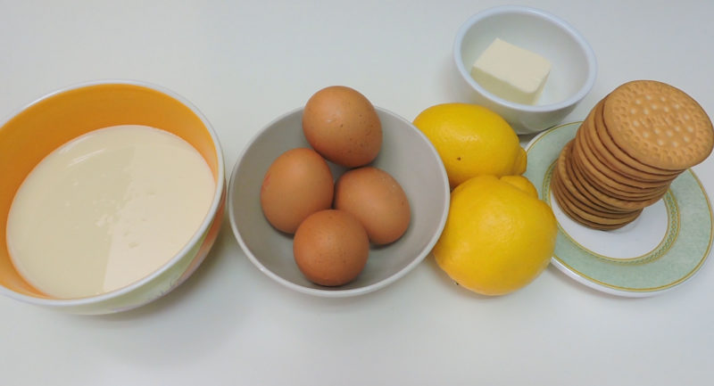 Ingredientes para la tarta de limón