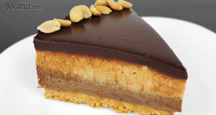 Tarta de queso con chocolate y crema de cacahuete Tarta de queso con chocolate y crema de cacahuete