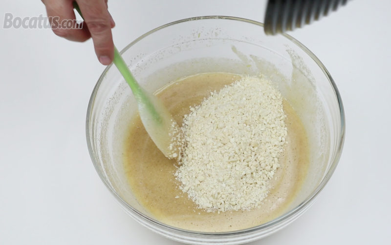 Integrando la almendra granulada en la mezcla
