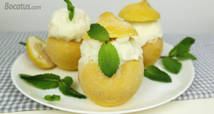 Limón helado de yogur griego Limón helado de yogur griego