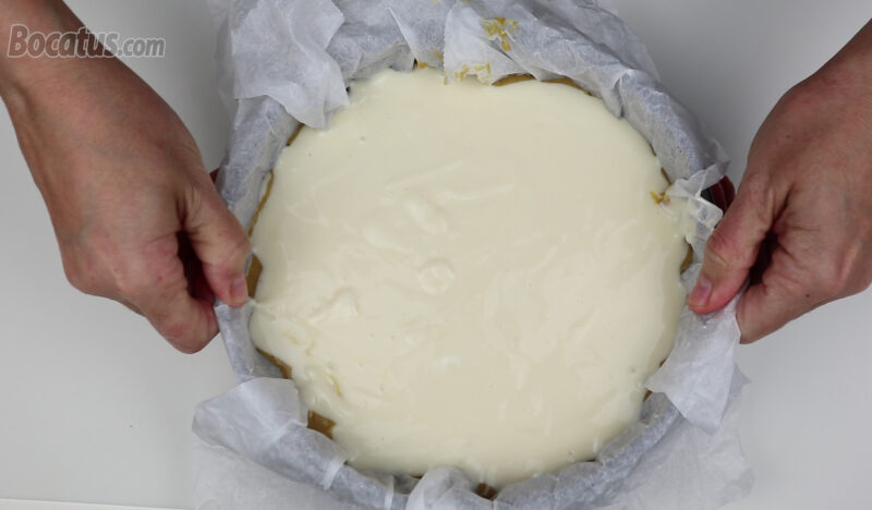 Tarta de queso y calabaza lista para hornear