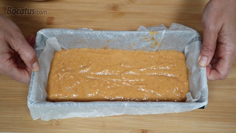 Bizcocho de boniato listo para hornear