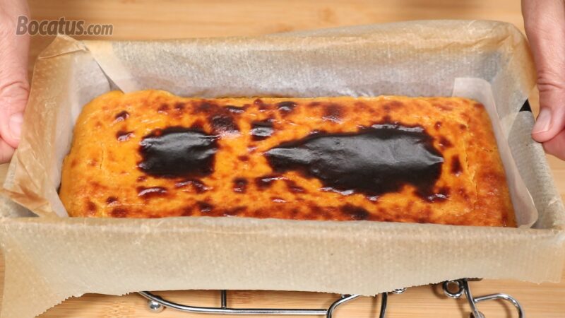 Tarta de queso con calabaza recién horneada Tarta de queso con calabaza recién horneada