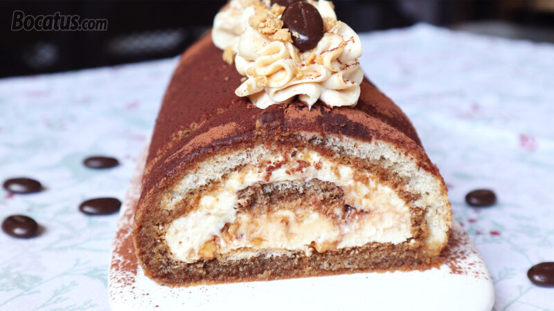 Tiramisú de turrón en rollo Tiramisú de turrón en rollo