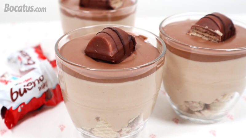 Postre en vasitos de Crema Kinder casera