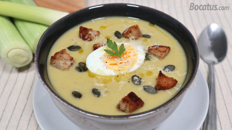 Crema de puerros casera