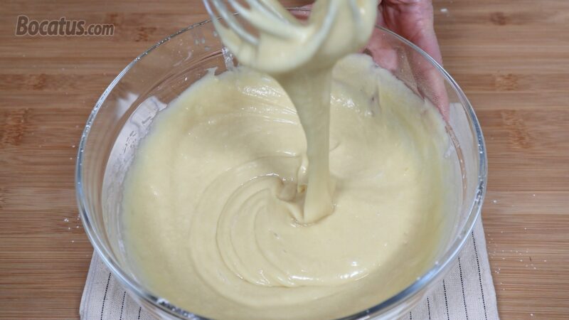 Masa de bizcocho terminada