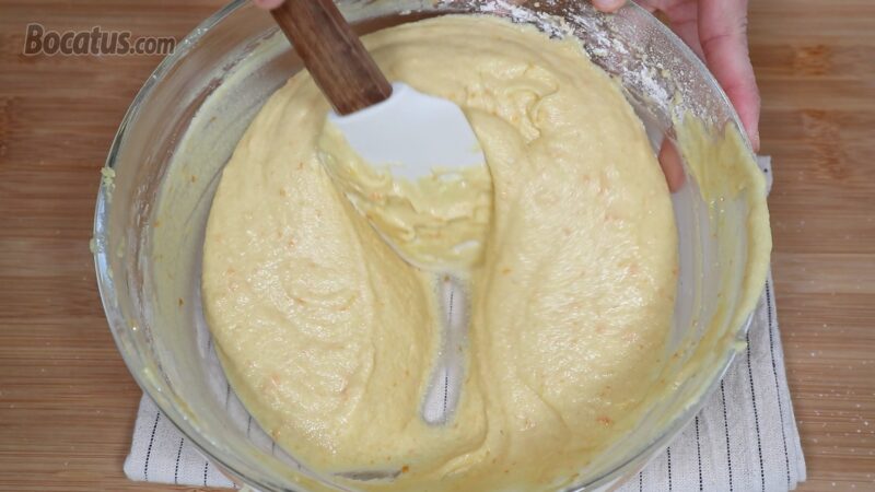 Masa de bizcocho terminada