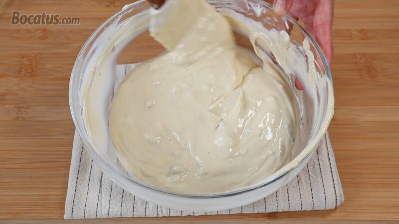 Mezcla de queso terminada