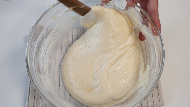 Masa de bizcocho terminada