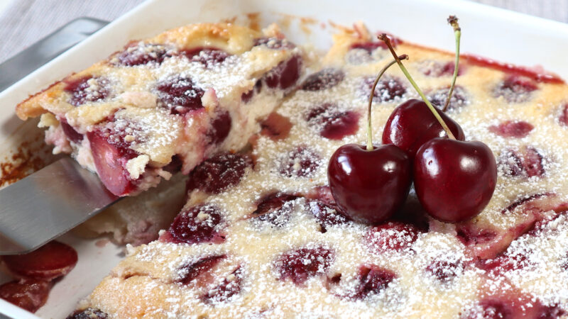 Tarta de cerezas (clafoutis) fácil y sin gluten